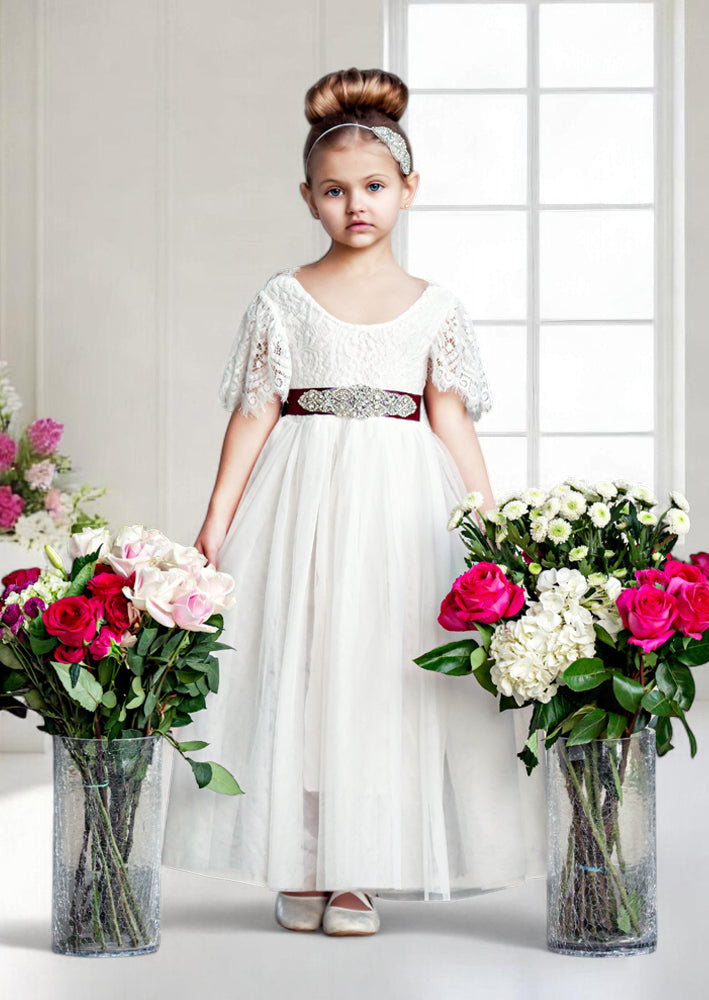 girls white flower girl dresses