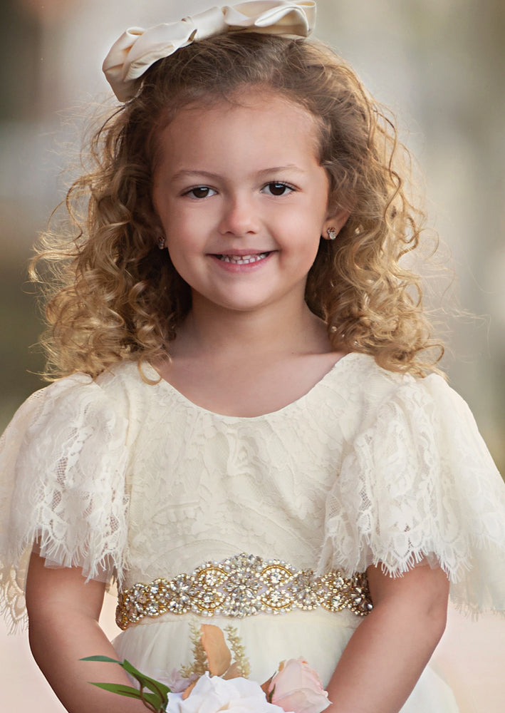 Silver or Gold Crystal Rhinestone Satin Ribbon Sash