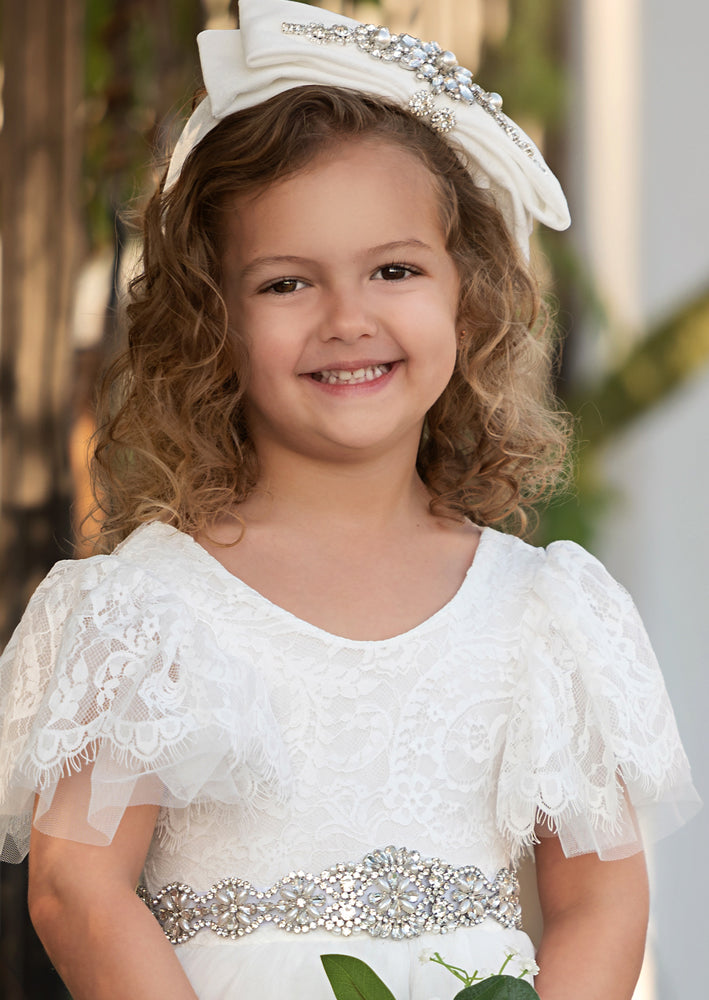 Silver or Gold Crystal Rhinestone Satin Ribbon Sash