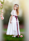 white short sleeve flower girl dresses