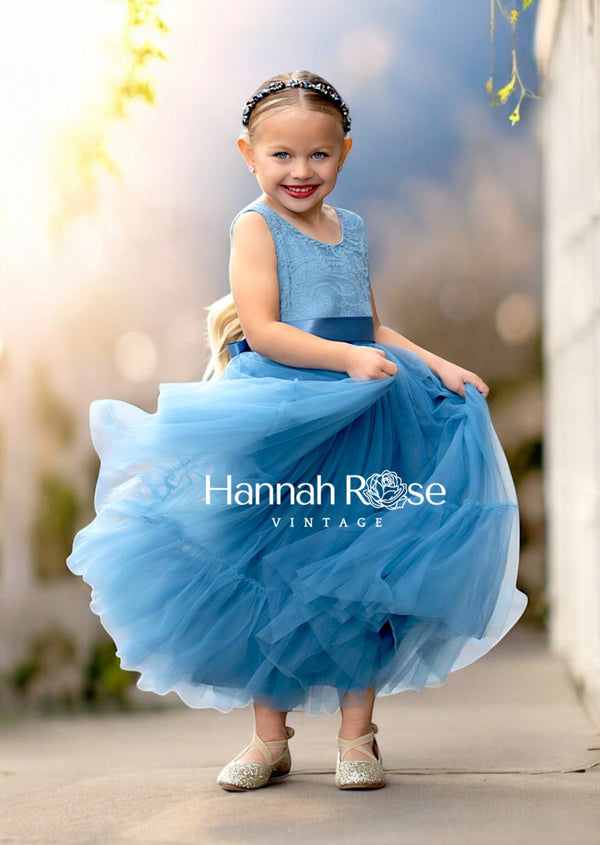 Blue Flower Girl Dresses