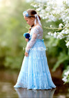 Blue Lace flower girl dress