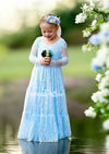 blue flower girl dresses