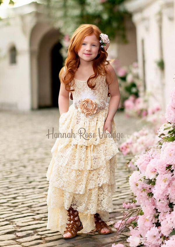 boho vintage flower girl dresses