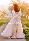 Blush Flower Girl Dress with Sleeves