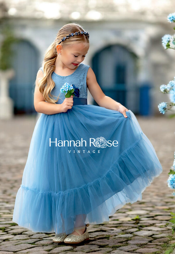 Dusty Blue Flower Girl Dresses