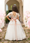 Ivory Flower Girl Dresses with Flutter Sleeves