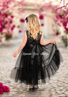 Black tulle flower girl Dress