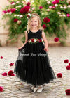 black flower girl dresses