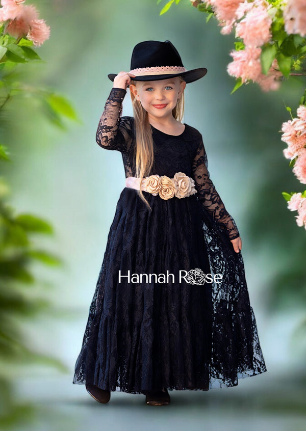 Black Flower Girl Dresses for Modern Wedding