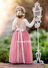 Dusty Rose and White Flower Girl Dresses