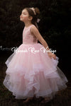 Pink flower girl dress