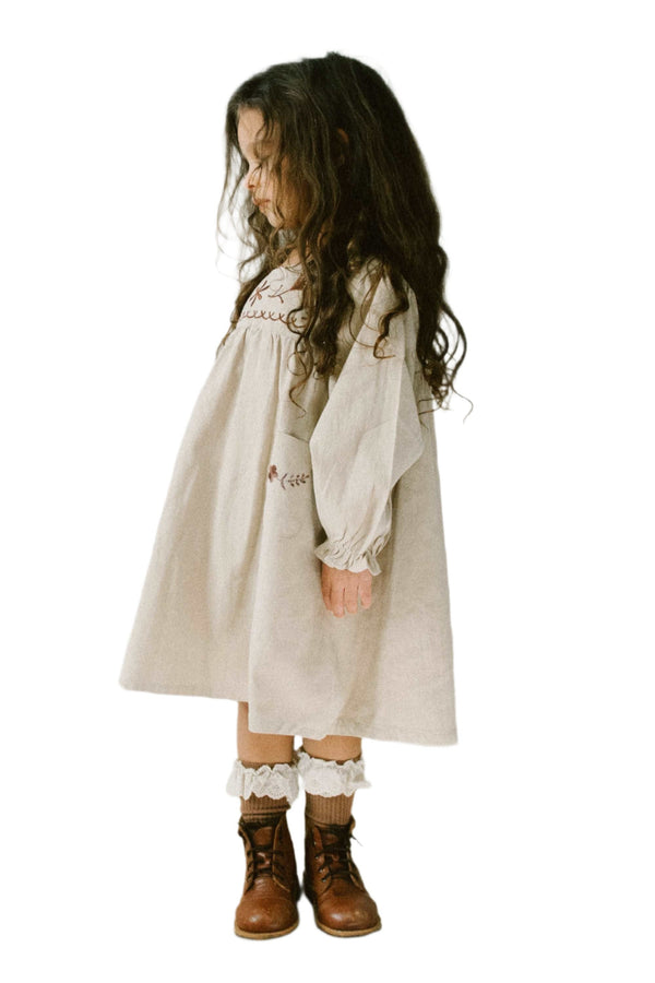 GIRLS - Ava Girls Embroidered Dress - Hannah Rose Vintage Boutique