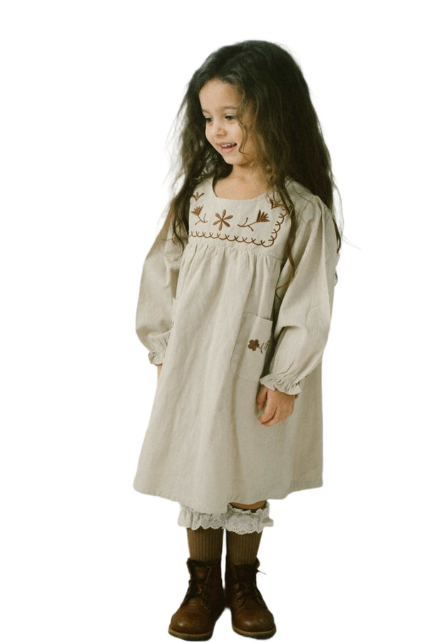 GIRLS - Ava Girls Embroidered Dress - Hannah Rose Vintage Boutique