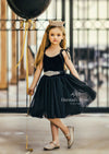 GIRLS - Black Velvet and Tulle Girls Party Dress - Hannah Rose Vintage Boutique