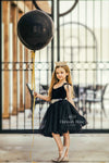 GIRLS - Black Velvet and Tulle Girls Party Dress - Hannah Rose Vintage Boutique