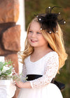 Black beaded wedding hair accessory for flower girls