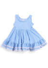 Girls Mini Check Dress n Blue