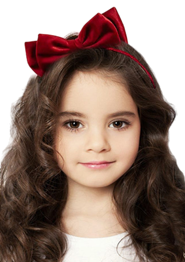 girls velvet bow headband