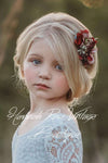 GIRLS - Burgundy Flower Headband - Hannah Rose Vintage Boutique