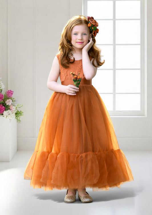 Burnt Orange girls dress