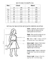 Girls party dress measuring chart