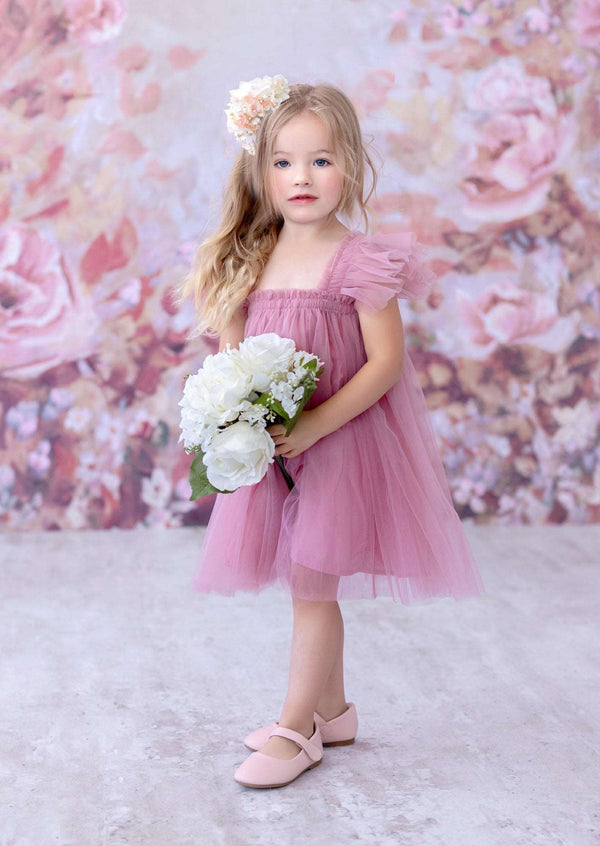 pink tulle dress toddler,  pink tutu dress for baby girl,  pink tulle dress short,  pink tulle birthday dress, little girls pink summer dress, girls dusty pink tulle dress