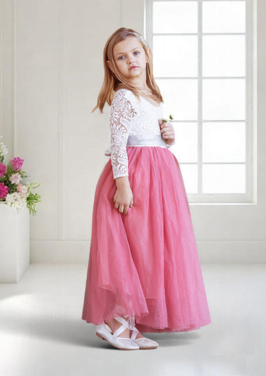 dusty rose flower girl dress