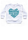 Girl Power Tiffany Blue Glitter Crewneck