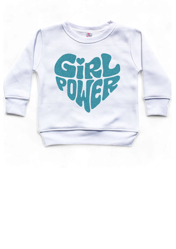 Girl Power Tiffany Blue Glitter Crewneck