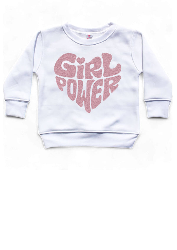 Girl Power Pink Glitter Crewneck Sweatshirt