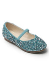 girls glitter ballet fats blue