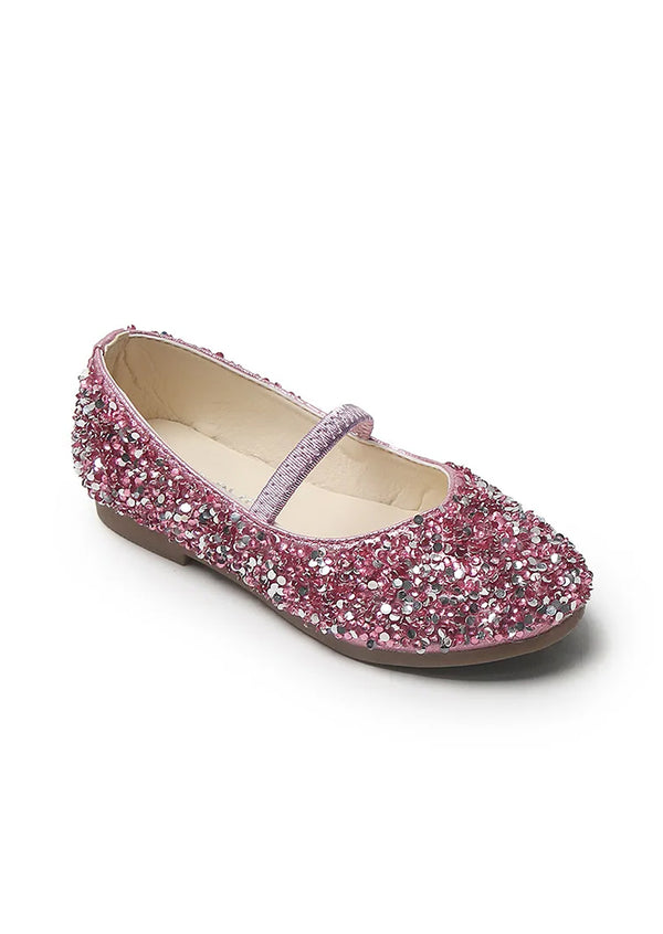 girls sparkle ballet flats pink