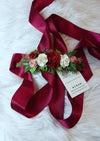 Custom Bridal Flower Sash in Burgundy