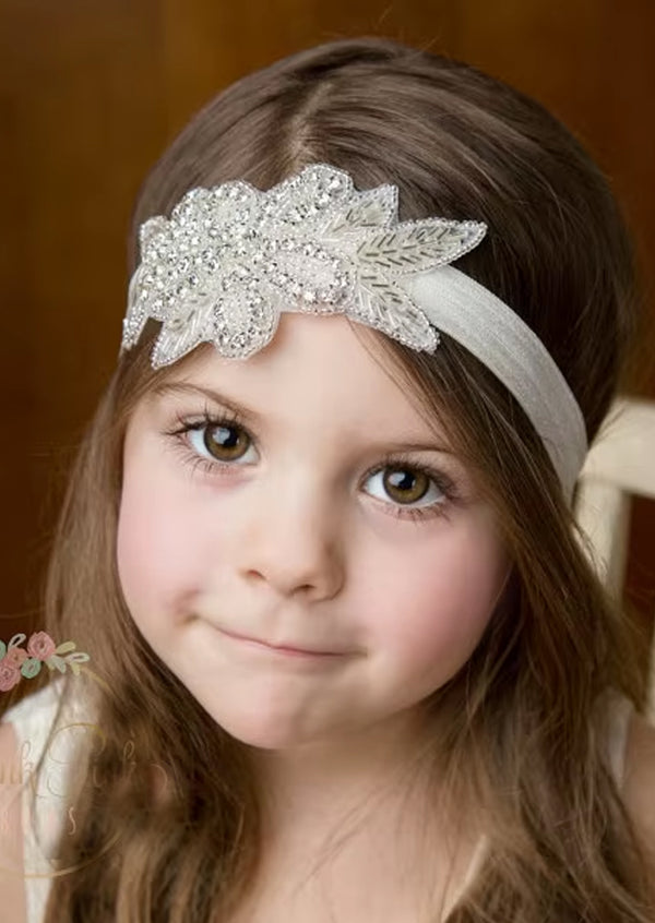 Flower Leaves Crystal Rhinestone Sash & Headband