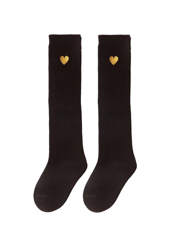 Black Ribbed Over the Knee Socks