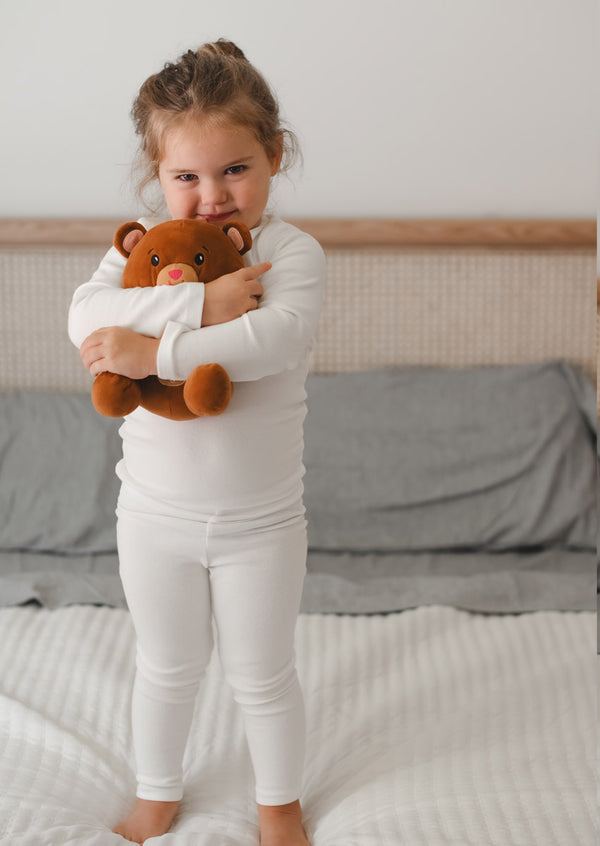 Long Sleeve Cotton Pajama in White