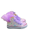 Girls Lavender Bling Tutu Puff Canvas High Tops