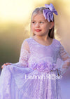 lavender flower girl sash belt