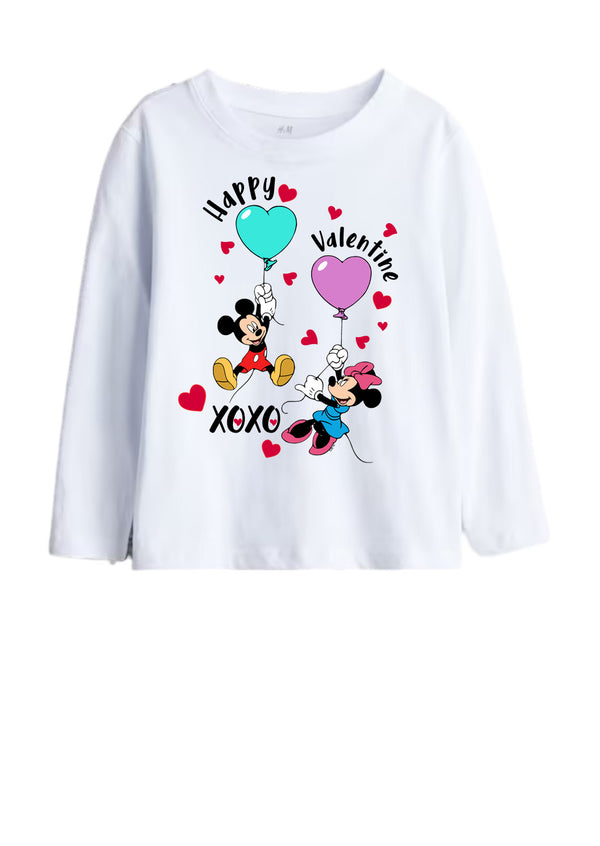 Girls Mickey & Minnie Mouse Valentines Day Tee