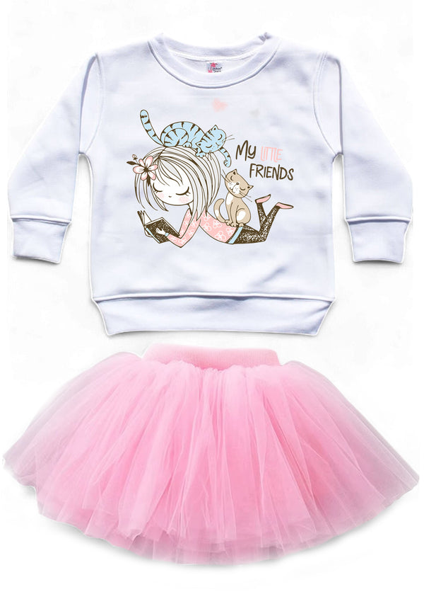 My Little Friends Crewneck Sweatshirt Pink