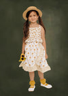 Girls Sunflowers Skirt and Top Set