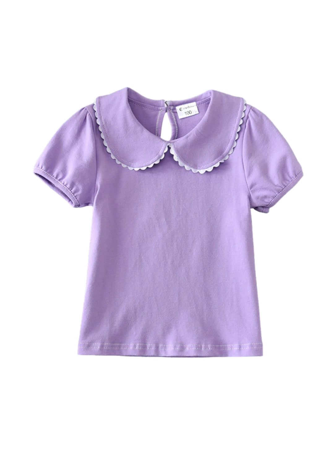 Peter Pan Collar Short Sleeve Top