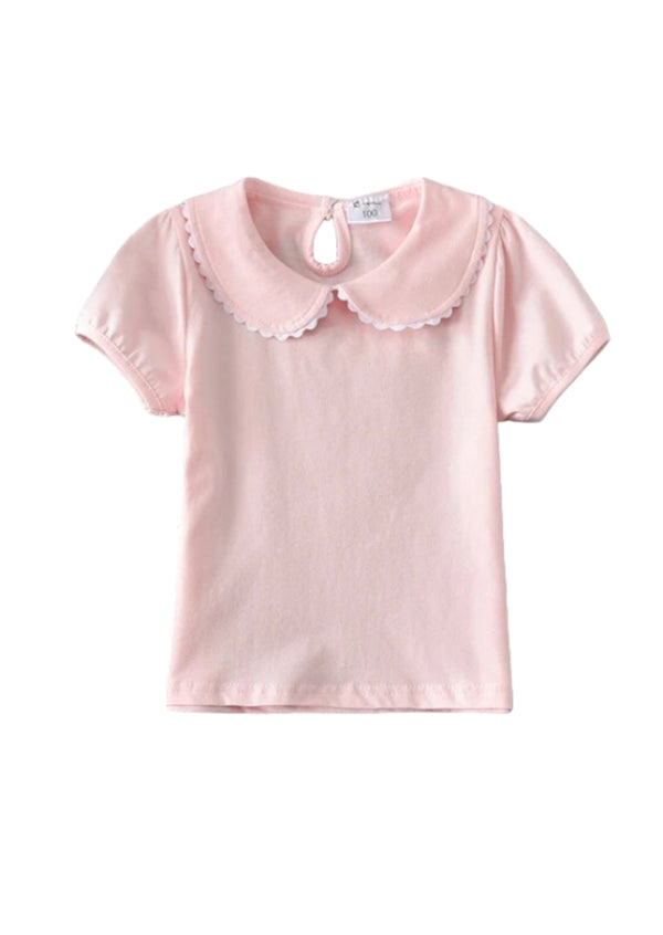 Peter Pan Collar Short Sleeve Top