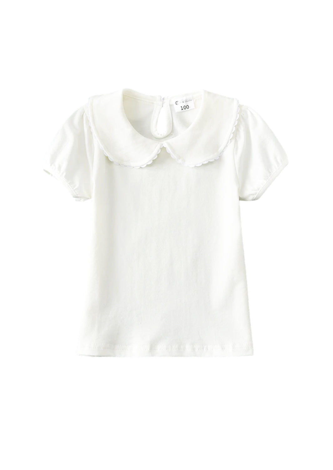 Peter Pan Collar Short Sleeve Top