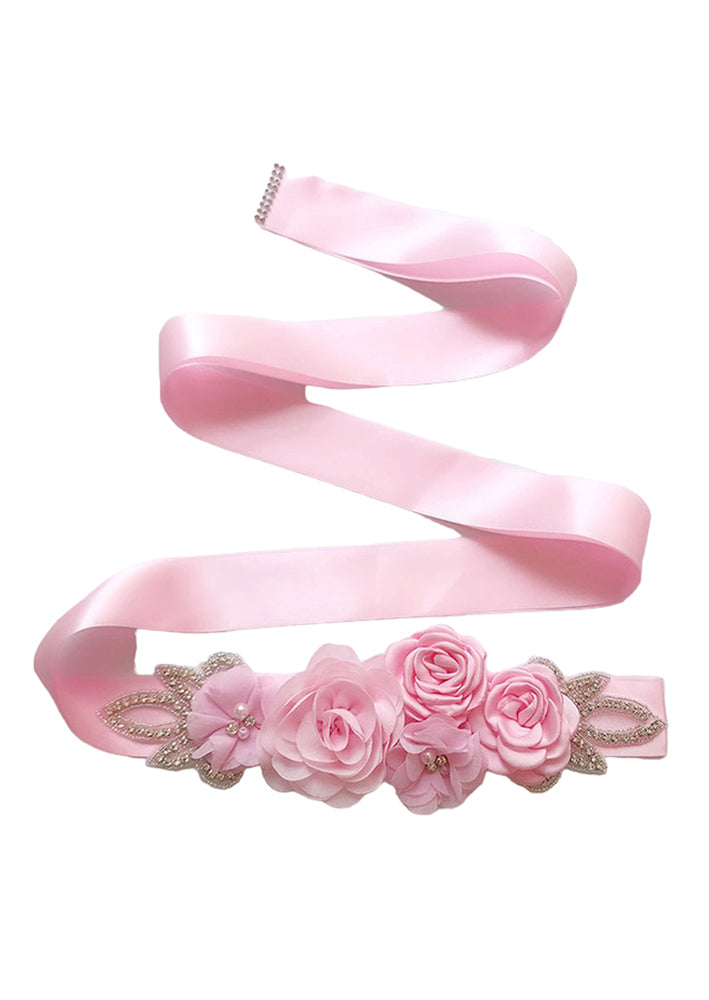 Flower Girl Chiffon Rhinestone Sash Belt