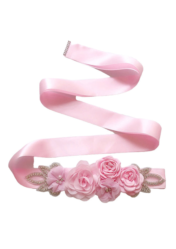 Flower Girl Chiffon Rhinestone Sash Belt