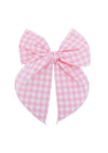 Little Girls Pink Check Hair Bow