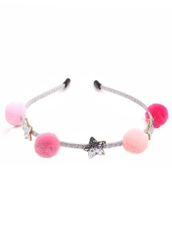 Girls Pompom Headband Pink