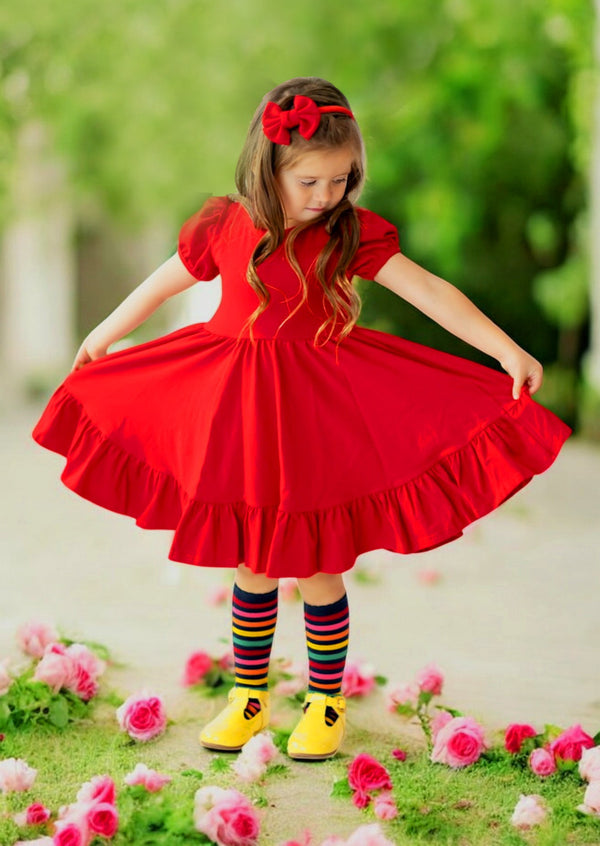 Girls Birthday Dresses in red